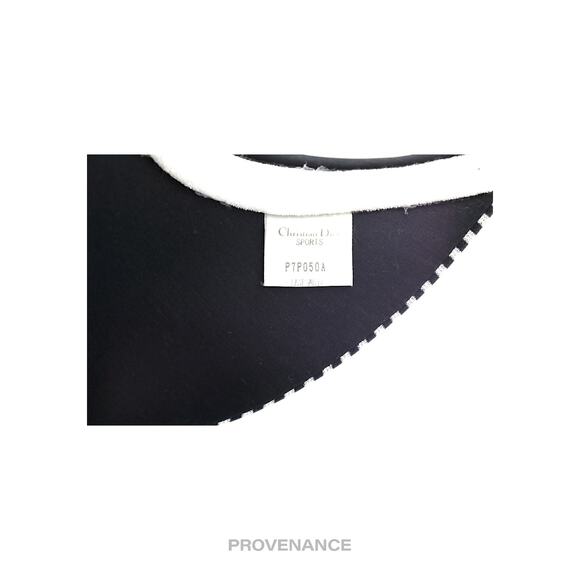 🔴 Christian Dior CD Sports Logo Visor - Striped Black White - Picture 10 of 11